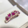 Grupo de Moda Nuevo Versa Juego de Anillo Abierto de Cristal Verde Puntiagudo para Mujer Color Turmalina Roja Imitación Anillo de Polvo Suelto