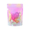 Saco de Embalagem para Material da Comic Con, Saco Selante Auto Adesivo de Doces Laser Arco-Íris, Saco Transparente para Joias, Saco para Armazenamento de Pins