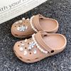 Sandalias Baotou antideslizantes informales con agujeros para mujer, suela gruesa de EVA, estilo fresco y oscuro, con diamantes de primera calidad para exteriores