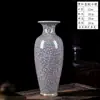 Jarrón de Cerámica de Jingdezhen, Jarrón de Flores de Horno Oficial Estilo Antiguo, Tamaño Grande, Decoración Inspirada en Zen para Casas de Huéspedes y Hoteles, Adorno de Estilo Chino Nuevo