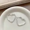 Pendientes de Plata de Ley S925 con Aguja, Estilo Chica Dulce y Fresca Picante, Forma de Corazón para Mujer, Diseño Único, Aros Exagerados, Accesorios de Moda Personalizados para Orejas