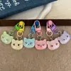 Chaveiro de Gatinho Transparente Colorido Fofo Desenho Animado Animal Pequeno de Rosto Redondo Pingente de Bolsa Chaveiro Gato Kt Sanrio