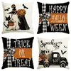 Amazon Transfronterizo Temu Popular Lino al por Mayor Funda de Almohada de Halloween Funda de Almohada Cuadrada de Felpa Funda de Almohada Cómoda