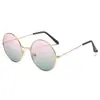 Gafas de Sol Redondas Retro Color Océano Color Caramelo Metálicas de Moda Harajuku para Hombres y Mujeres Gafas Coloridas Transfronterizo