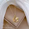 [Aço titânio] anel pica-pau luz de luxo elegante lindo colar de diamante cheio de mulheres all-match clavícula cadeia de aço de titânio