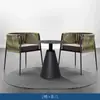 Mesa y Sillas para Terraza de Jardín de Villa al Aire Libre Hotel B&B Silla de Ratán de Ocio Protección Solar Impermeable Mesa de Café Conjunto de Tres Piezas Combinación