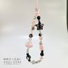 Woo Woo original conejo de cerámica cadena de color pequeña y fresca colgante para teléfono móvil cuentas de colores cuerda de pulsera portátil cuelga cuentas