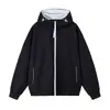 2026 Novo Moletom Masculino Estilo Americano High Street Peso Pesado Fita Blocos de Cor Cor Sólida Manga Longa Cardigan com Capuz