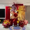 Set de decoración para habitación de bodas estilo chino, incluyendo fondo de tablero KT, decoraciones de boda para la sala de estar y el dormitorio, área para fotos con bata de mañana y letrero de bienvenida para la boda