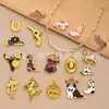 Pulsera Colgante Pequeño de Vaquero Occidental Collar Accesorios de Joyería DIY Pintura al Óleo Caballo Sombrero Cabeza de Toro Botas Colgante de Gato