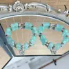 Mariposa Azul Lago~Pulsera de Mariposa Dulce Mariposa Floral de Vidrio para Mujer Ins Joyería de Amistad de Alto Valor