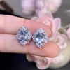 ¡Aretes de Aguamarina Natural, Cristalinos! Piedra Principal 6*8mm, Montado en Plata 925