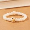 Jade Blanco Bodhi Carbón Garra de Gato Pulsera de Gato Cuerda de Mano para Mujer Regalo para Novia Lindo