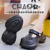 Zuecos de Suela Gruesa para Mujer, Uso Exterior de Verano, Nuevo Estilo 2026, Sandalias Cerradas de Plataforma que Aumentan la Altura, Pantuflas Lindas para Mujer
