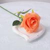 Rosa Artificial Azul Hielo Tallo Único Cabeza Curva Estilo Europeo Flor Falsa para Decoración de Interiores Ramo de Boda Personalización Transfronteriza