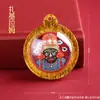 Estátua de Buda Pintada e Esfregada com Minerais de Xizang, Pingente Caixa Gawu, Thangka Portátil Mágico-Encantado de Quatro Braços, Pequena Estátua de Buda