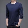 Camiseta de Manga Larga para Hombre de Nuevo Producto Transfronterizo Holgada Color Sólido Primavera y Otoño Ropa Sencilla para Hombre Camisa de Otoño Nuevo Estilo 2026 Camiseta Básica