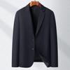 Traje Business Casual para Hombre sin Planchado con Contenido de Lana Primavera y Otoño Nuevo Delgado para Hombre Color Puro Slim de una Pieza Superior