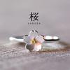 Anillo de plata esterlina 925 flor hecho a mano anillo artístico joyería de plata esterlina al por mayor Corea del Sur