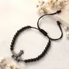 Nuevo Precio Especial Magnético de Pedrería Color Ajustable Tejido Acero de Titanio Alta Calidad Resistente al Color Pulsera de Letras con Cuentas para Mujer