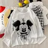 Pijama de Algodón Nube Estilo Coreano para Primavera y Otoño con Almohadillas en el Pecho para Mujer Nuevo Dibujos Animados Suelto Pantalones de Manga Larga Conjunto de Ropa para el Hogar