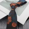 Corbata para Hombre Patrón Retro Italiano Marrón Café Rojo Vestido Británico 7CM8CM Mano Profesional Negocios Alta Raya