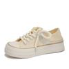 Cabeza de mango feo lindo zapatos de plataforma de cabeza grande lindos zapatos de lona 025 nuevo verano nuevos zapatos blancos pequeños de mujer 1126