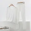 Ropa interior térmica de modal para mujer, otoño e invierno, fina, talla grande, conjunto de dos piezas (parte superior e inferior)
