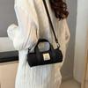 Nova Bolsa Transversal de Ombro Feminina Bolsa de Mão Ins Casual Popular Tecido de Nylon Estilo Coreano Bolsa Cilindro para Mulheres 2024