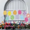 Cartel de Jardín de Pascua con Huevos de Colores y Lazos, Decoración Impermeable y Resistente a la Decoloración para Césped y Jardín al Aire Libre