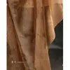 Marrón Amarillo Tinta Retro Bambú Textura de Tul Elegante Retro Desgastado Tie-dye Cárdigan Tela para Ropa
