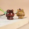 Sándalo Verde Talla Perro Canela Lindo Cadena para Teléfono Móvil Artesanía de Madera Maciza Regalo Perro del Zodiaco Colgante para Bolso Llavero