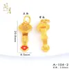 Pingente Ruyi Banhado a Ouro Atacado com Esmalte Colorido Estilo Retro Chinês Ornamento de Caractere da Sorte, Acessório Versátil para Pendurar Ruyi Pequena Joia