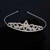 Moda Coreana Accesorios para el Cabello de Princesa Corona Simple Corona de Cumpleaños Diadema Tocados Aleación Pedrería Corona Pequeña para Niños