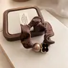 Design Simples de Nicho Cetim Pérola Elástico de Cabelo Intestino Pequeno Corda de Cabelo para Rabo de Cavalo Borracha Elástica Durável Alta Elasticidade Elástico de Cabelo Acessórios de Cabelo