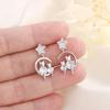 Pendientes ligeros de lujo de alta gama con temperamento dulce, diseño de luna Meow, pendientes de tuerca con forma de estrella 925 y luna
