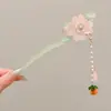 Pasador de Sándalo Negro para Mujer, Accesorio para el Cabello Fresco y Elegante, Pasador de Flor de Magnolia, Adorno para el Cabello Estilo Antiguo Qipao, Pasador Diario para Peinados Recogidos