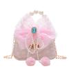 Bolso de hombro infantil estilo coreano, estilo Chanel, con lazo, para niña, de princesa y perla, monedero de moda.