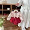 Ropa para bebé estilo coreano otoño nuevo mameluco floral de retazos para niñas pequeñas, mameluco de salida para un año