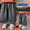 Pantalones de Forro Polar para Niños 2025 Nuevo Invierno Engrosados Integrados de Forro Polar Estilo Linterna para Niños, Pantalones Largos a Cuadros para Niños