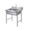 Fregadero Espesado de Acero Inoxidable con Plataformas Simples, Dobles o Triples para Uso Doméstico y Comercial, Adecuado para Lavar Platos, Verduras y Manos
