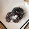 Scrunchie de Rede Floral com Pedrarias Novo Estilo Coreano 2026, Versátil e Elegante, Popular nas Redes Sociais, Acessório para Rabo de Cavalo em Estilo Chique
