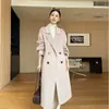 Nuevo Estilo Otoño e Invierno 2026 Abrigo Doble Faz 100% Lana Pura para Mujer, Estilo Largo, Abrigo de Doble Botonadura de Lujo Ligero y de Moda