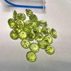 Piedra Peridoto Natural Redonda Facetada con Parte Posterior Puntiaguda 0.8m M-5Mm Accesorio de Joyería Piedra
