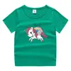 Unicornio Nueva Ropa Infantil Camiseta de Manga Corta de Verano para Niños Camiseta Básica de Algodón para Niñas Camiseta de Media Manga Top Infantil