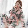 Corea del Sur Dongdaemun Pijamas Nuevos para Mujer Ins Cuadros Rosas y Verdes Ropa de Casa Se Pueden Usar Afuera Cárdigan Fabricante de Ropa Lista Venta al por Mayor