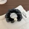 Goma para el pelo de malla perlada plisada versátil estilo coreano, moderna y elegante, para atar el cabello en una coleta sin dañarlo, goma elástica para el cabello