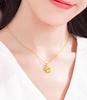 Joyas de Oro Aluvial para Mujer Colgante de Trébol de Cuatro Hojas Hielo Triturado de Alta Gama Collar Corazón Francés Cadena para Clavícula de Lujo Accesible para Mujer Cadena de Nicho