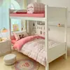 Estilo Ins Desenho Animado Conjunto de Três Peças para Cama de Dormitório Estudantil 100% Algodão Puro Lençol, Capa de Edredom, Lençol com Elástico para Estudantes do Ensino Médio e Universitário