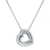 Collar Doble Amor Corazón a Corazón, Cadena para Clavícula, Joyería Personalizada Sencilla para Pareja y Mejor Amigo, Cadena para el Cuello de Hombre y Mujer, Regalo de San Valentín
